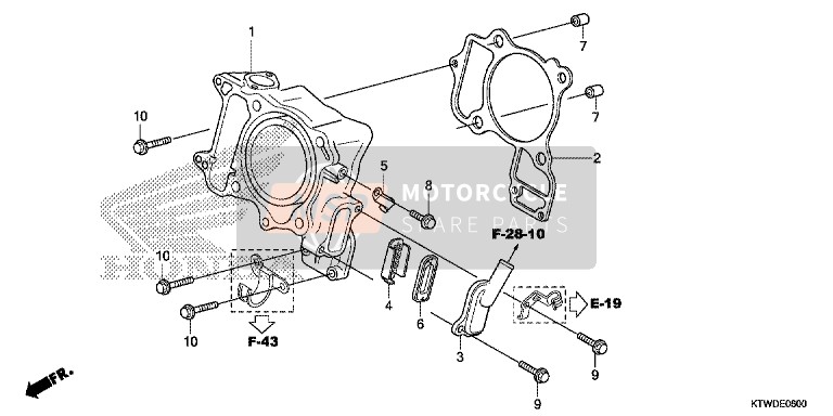 Honda SH300A 2014 Cilinder voor een 2014 Honda SH300A